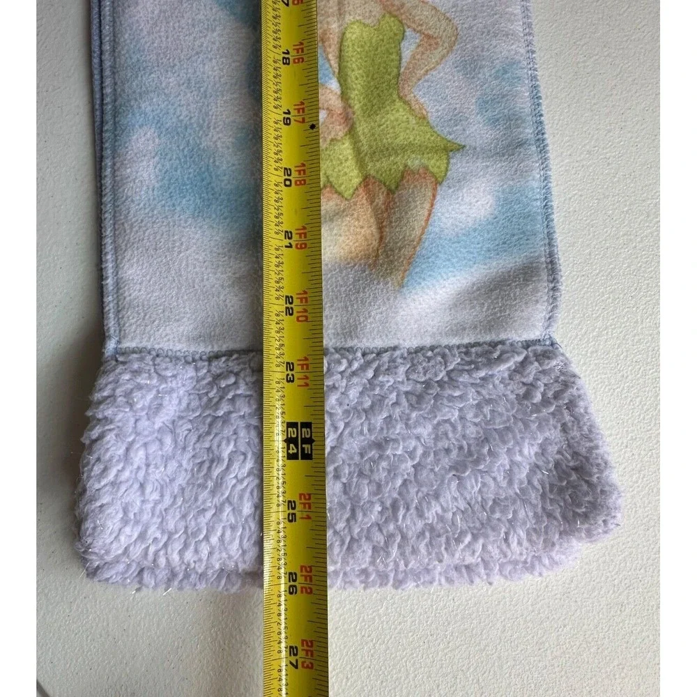 Disney‎ Tinker Bell Neck Scarf Blue Plush Trim 52x7 Muffler Girls 2005 Coldwear